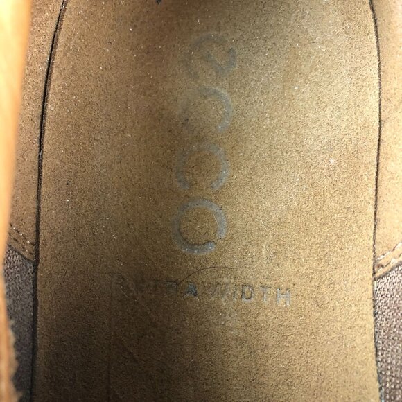 Ecco Men's Size 10 EXTRA WIDTH Soft 7 Brown Leather Lace-Up Low Top Sneakers - Picture 13 of 15